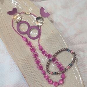 Vibrant Pink and Gold Jewelry Set "Pinkaliscious"